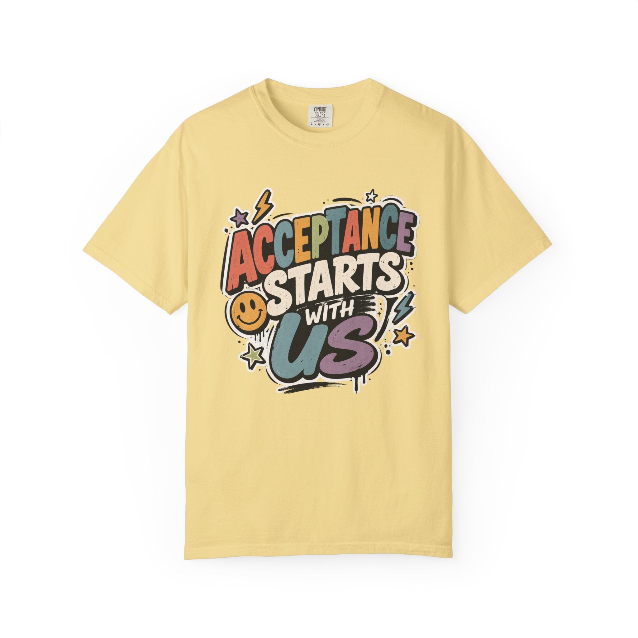 Acceptance Starts With Us T-Shirt, Positive Message Graphic Tee, Autism Acceptance Shirt, Inclusion Advocate Gift, Special Ed Teacher
