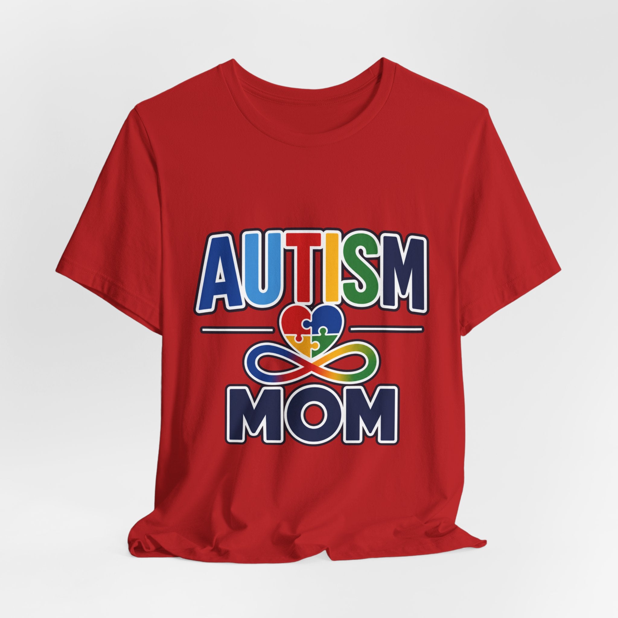 Autism Mom Shirt | Rainbow Puzzle Heart Infinity T-Shirt | Proud Autism Mom Tee | Autism Awareness & Acceptance Gift for Mothers