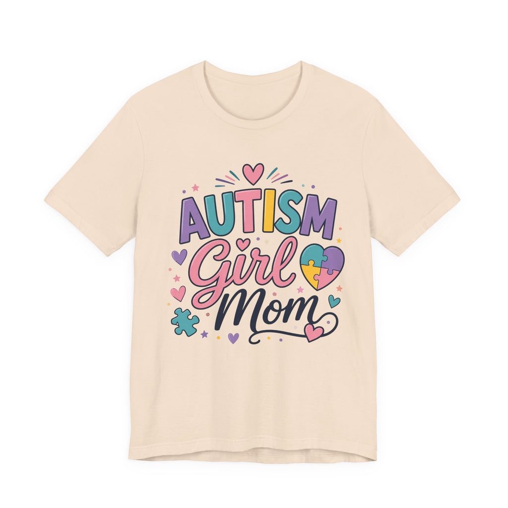 Autism Girl Mom T-Shirt | Puzzle Heart Mom Tee, Neurodiversity Support