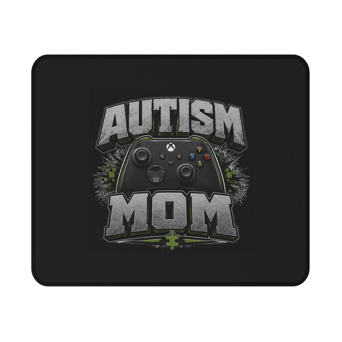 Autism Mom Gaming Mouse Pad | Non-Slip Controller Puzzle Piece Desk Mat | Autism Awareness Gift for Gamers