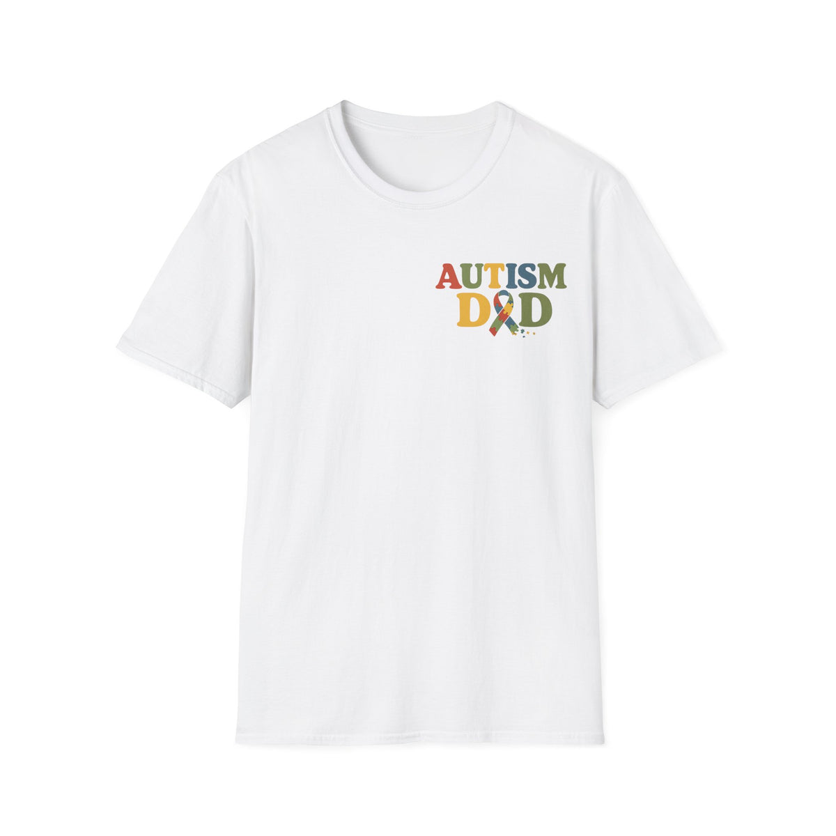 Autism Dad T-Shirt | Rainbow Puzzle Support Tee