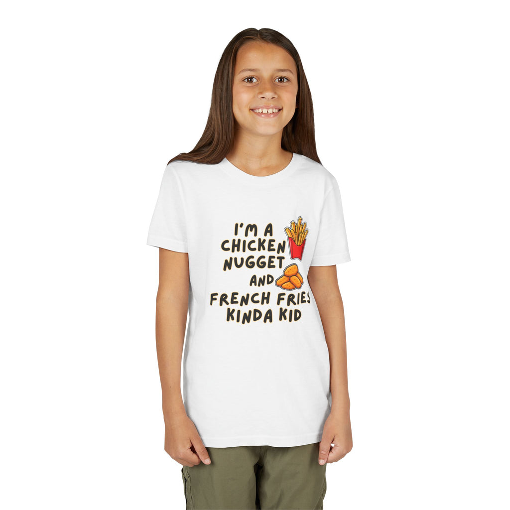 I'm A Chicken Nugget And French Fries Kinda Kid Youth Tee, Autism Picky Eater Shirt, Kids Food Humor Tee, Autism Sensory Eating Gift