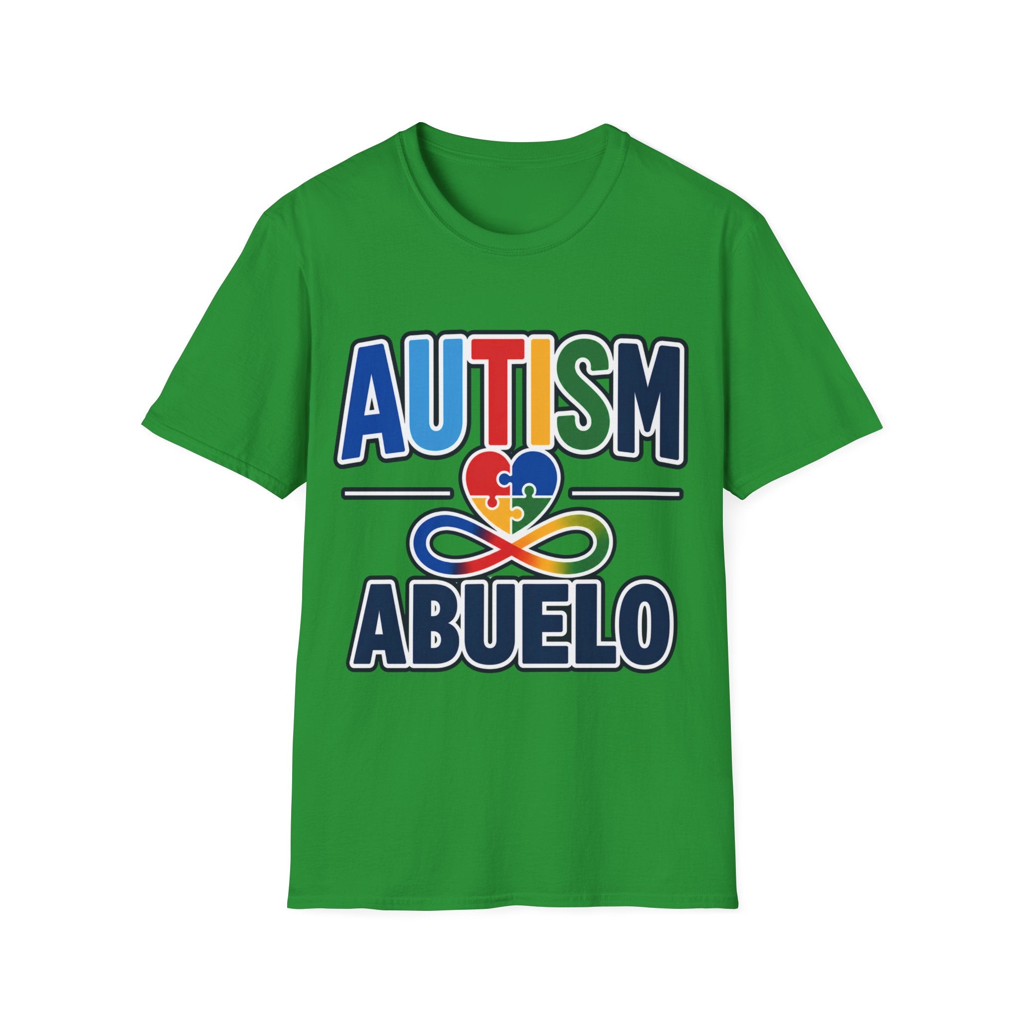 Autism Puzzle Heart Infinity Abuelo T-Shirt | Grandfather Awareness Tee