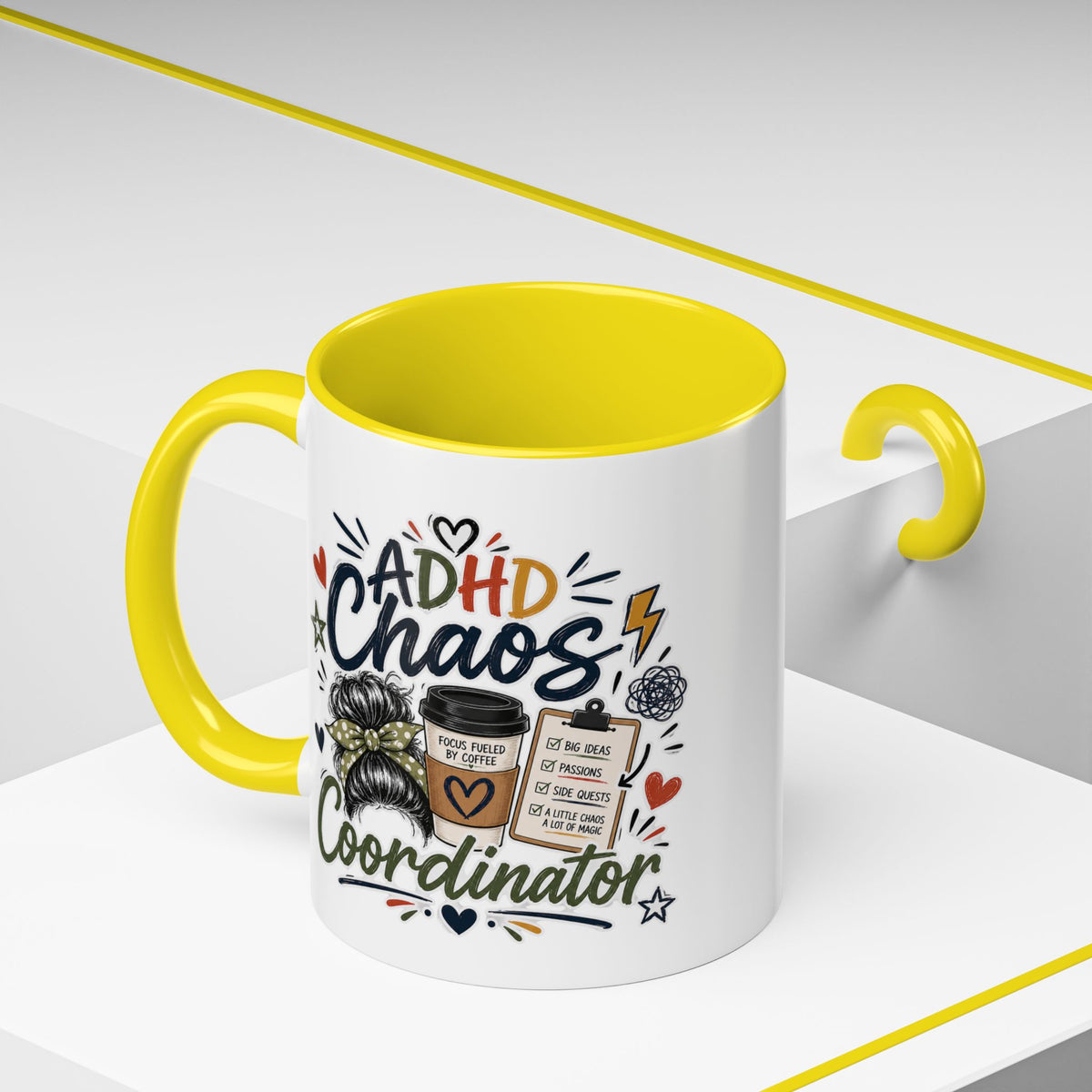 ADHD Chaos Coordinator Mug | Funny ADHD Coffee Mug | Mental Health Awareness Cup | Ceramic Coffee Mug for Moms, Teachers & ADHD Lovers