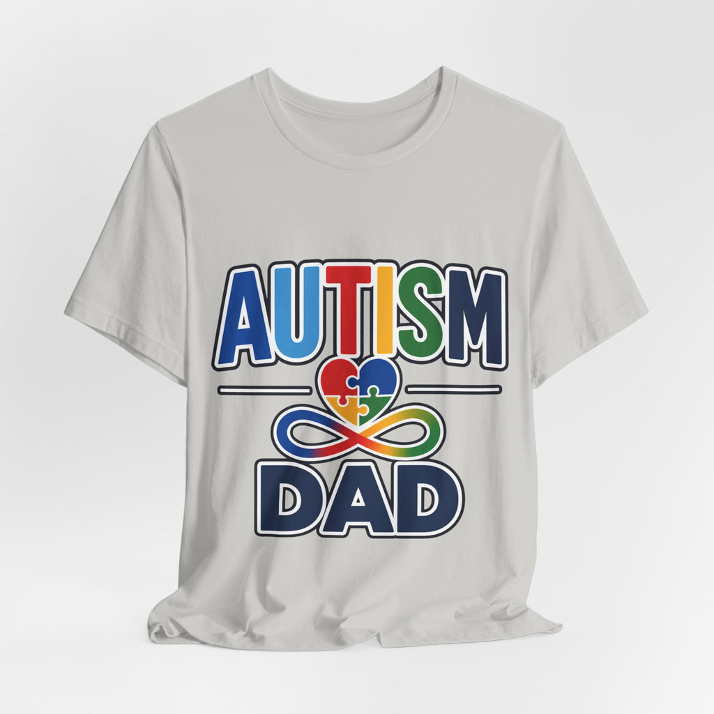 Autism Dad Shirt | Proud Autism Father T-Shirt | Colorful Puzzle Heart Infinity Design | Autism Awareness Gift for Dad | Autism Acceptance Tee