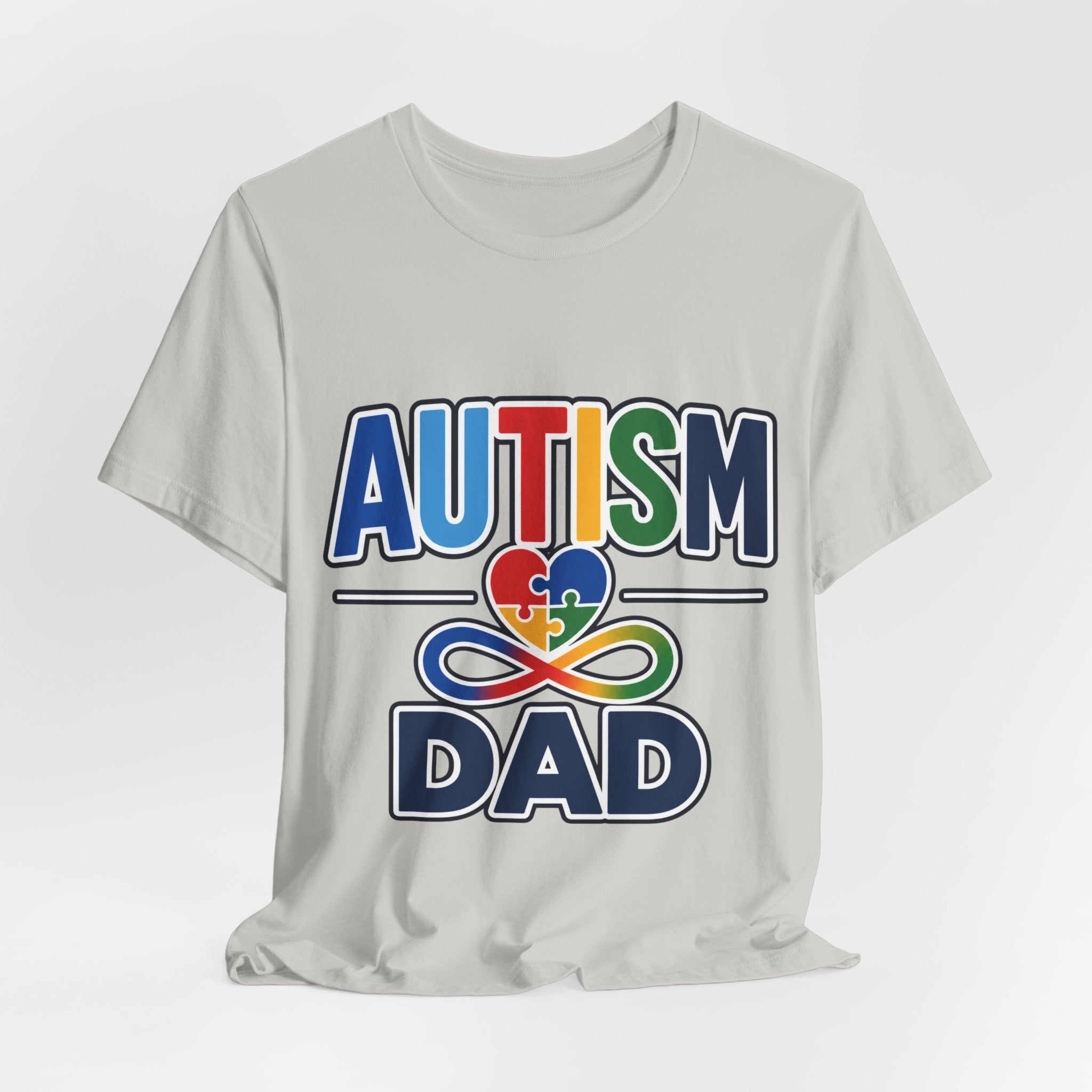 Autism Dad Shirt | Proud Autism Father T-Shirt | Colorful Puzzle Heart Infinity Design | Autism Awareness Gift for Dad | Autism Acceptance Tee
