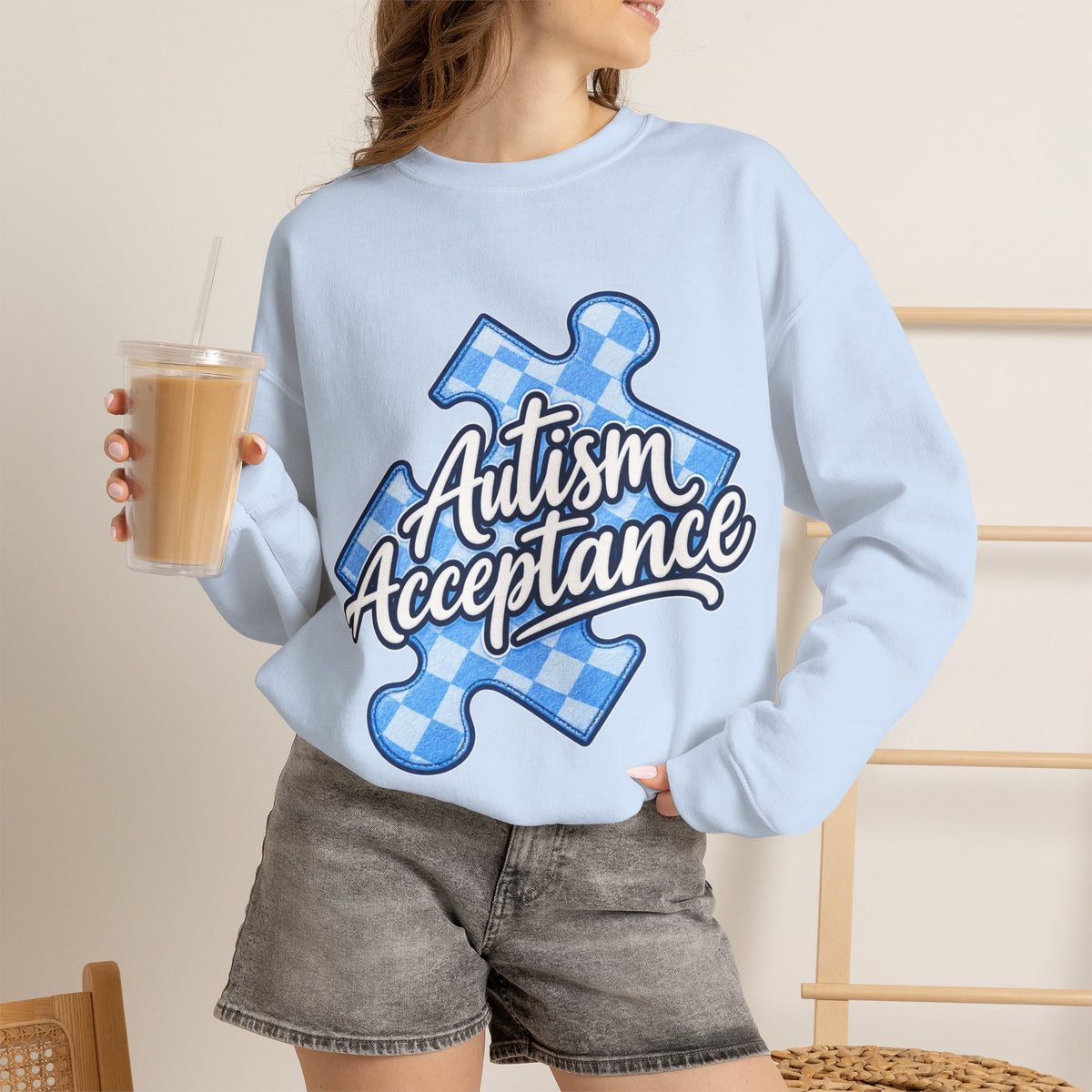 Autism Acceptance Sweatshirt, Puzzle Piece Awareness Crewneck, Autism Advocate Hoodie, Neurodiversity Gift, Autism Family Apparel