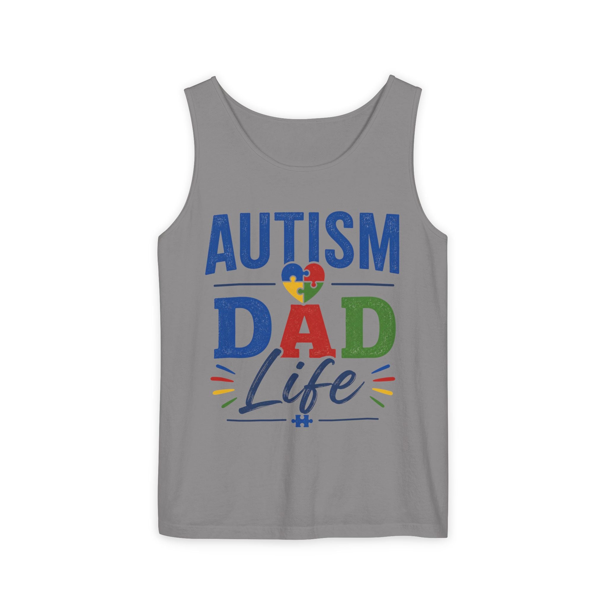 Autism Dad Life Tank Top | Awareness Puzzle Heart, Father Support