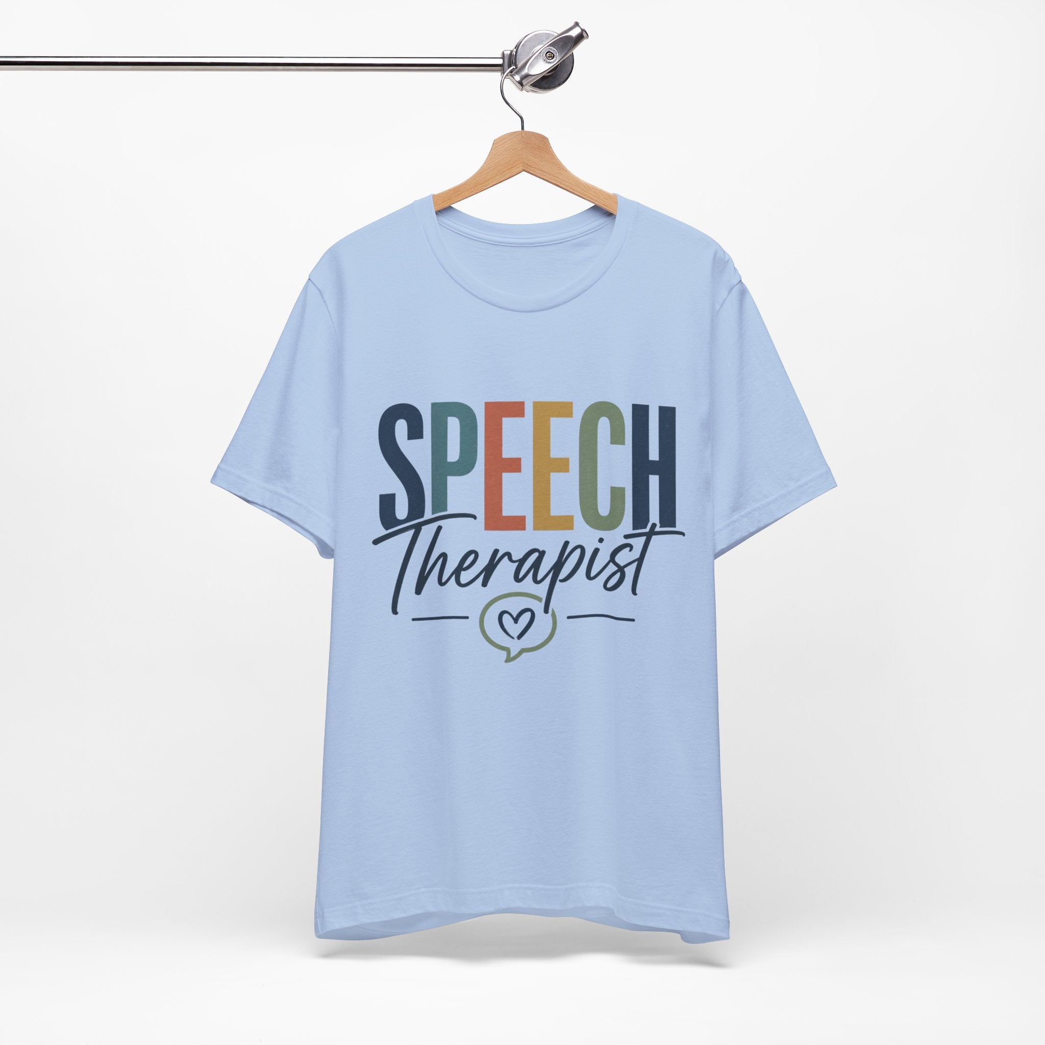 Speech Therapist Shirt | SLP T-Shirt | Heart Typography Graphic Tee | Speech Language Pathologist Gift | Therapist Appreciation Apparel