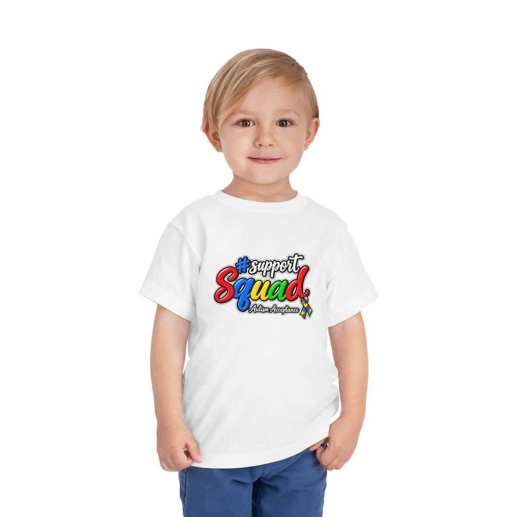 Support Squad Toddler Tee, Autism Awareness Puzzle Ribbon Shirt, Matching Family Toddler Autism Acceptance Gift