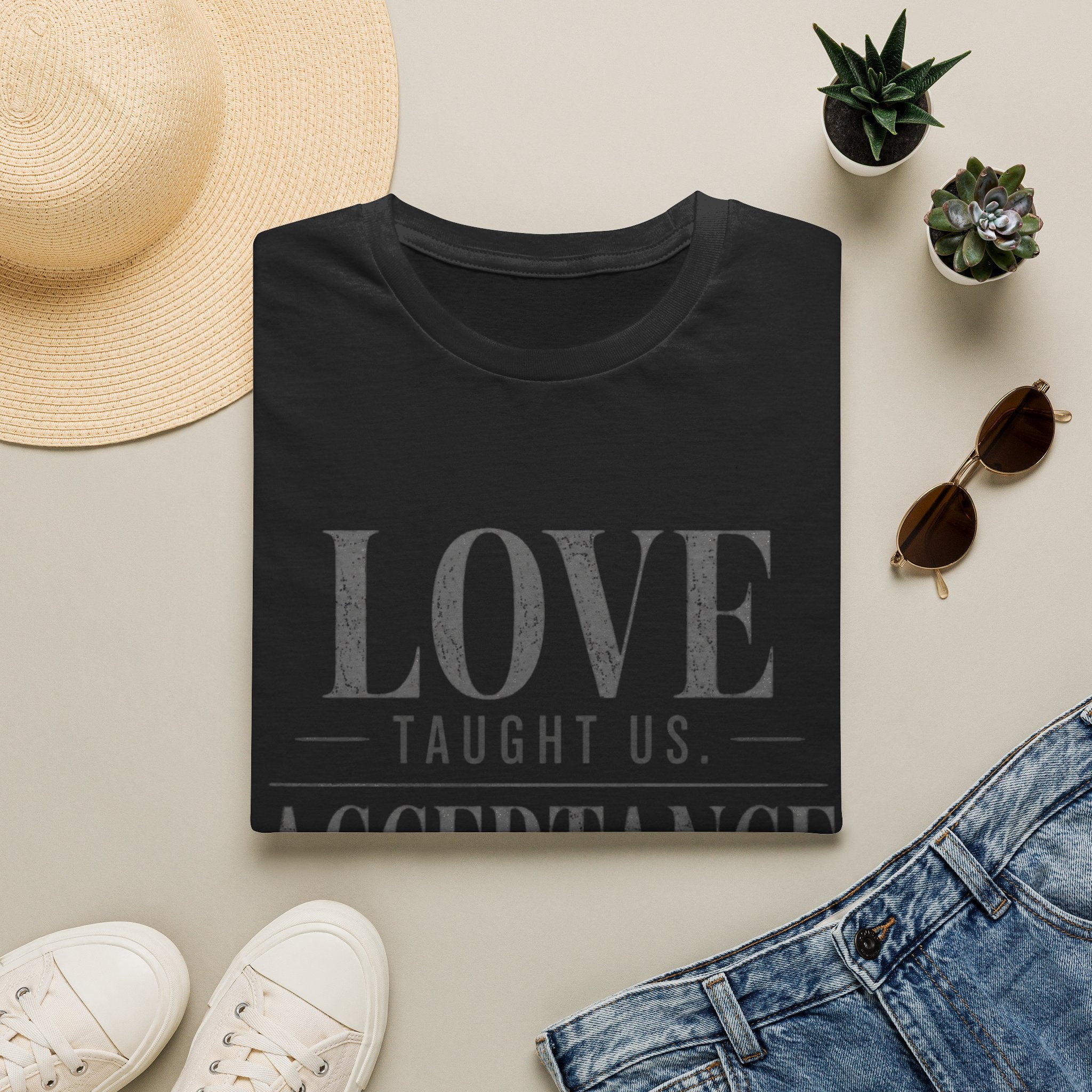 Love Taught Us Acceptance T-Shirt | Inspirational Typography Tee | Special Needs | Inclusion