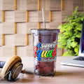 Support Squad Acrylic Tumbler, Autism Acceptance Clear Cup, Autism Awareness Iced Coffee Tumbler, Matching Family Squad Gift
