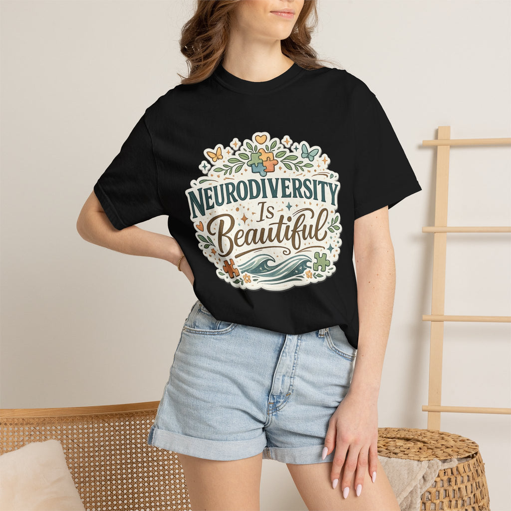 Neurodiversity Is Beautiful T-shirt | Floral Wave Awareness Tee