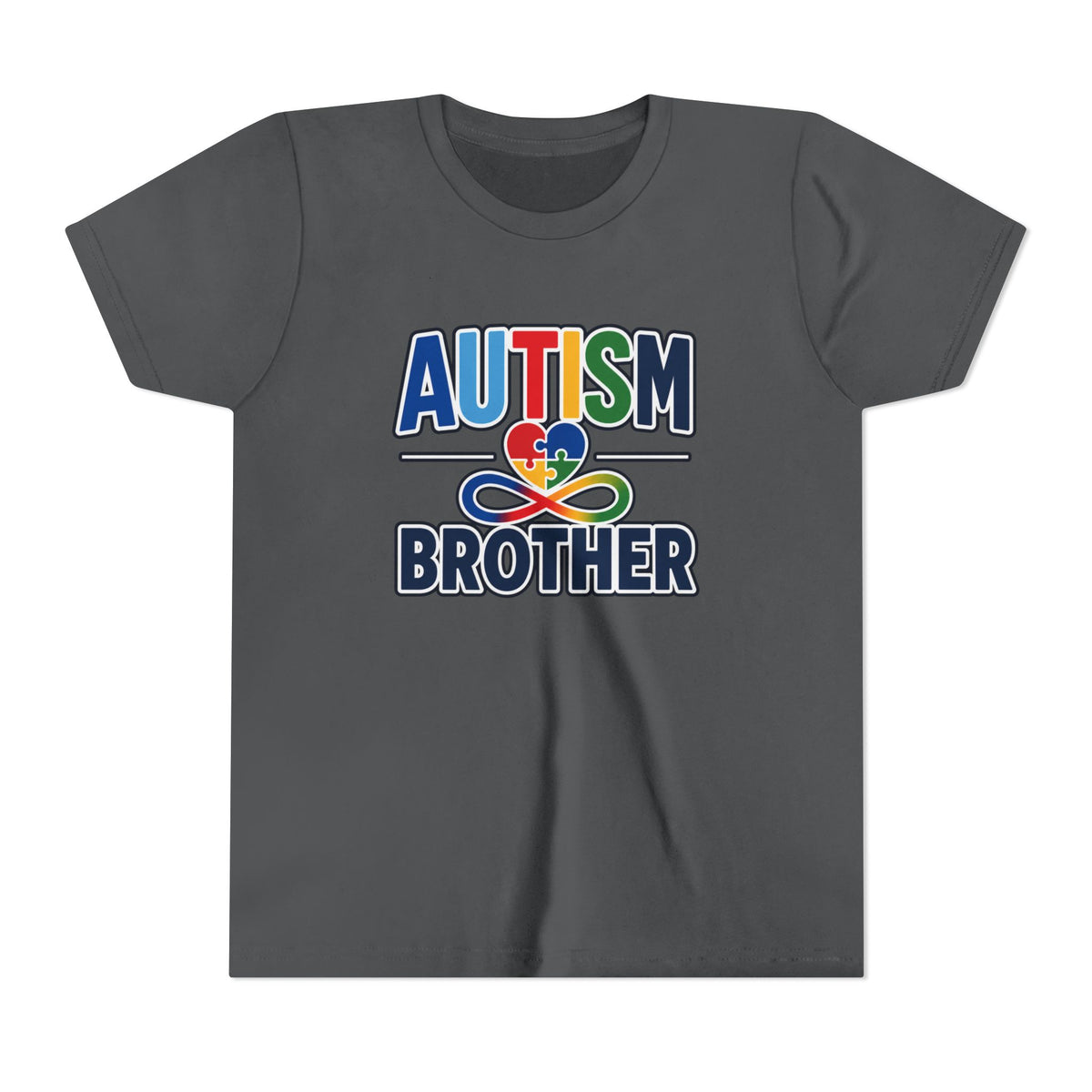 Autism Brother Youth Tee | Puzzle Heart Infinity Awareness Shirt