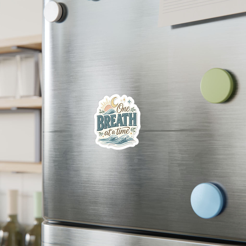 One Breath at a Time Kiss-Cut Vinyl Decal | Calm Waves Sun & Moon Sticker
