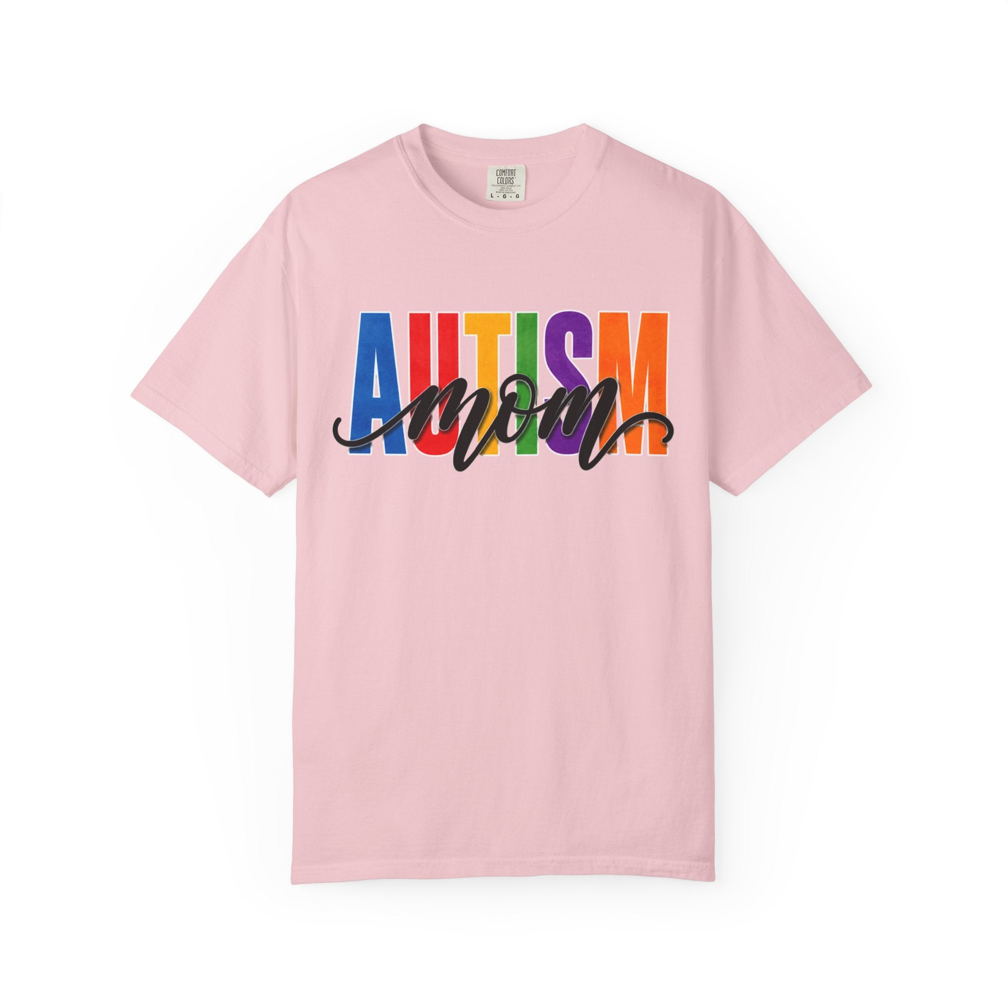 Autism Mom Shirt Autism Mom T Shirt Rainbow Block Letter Tee Script Mom Graphic Autism Awareness Autism Acceptance Gift for Mom