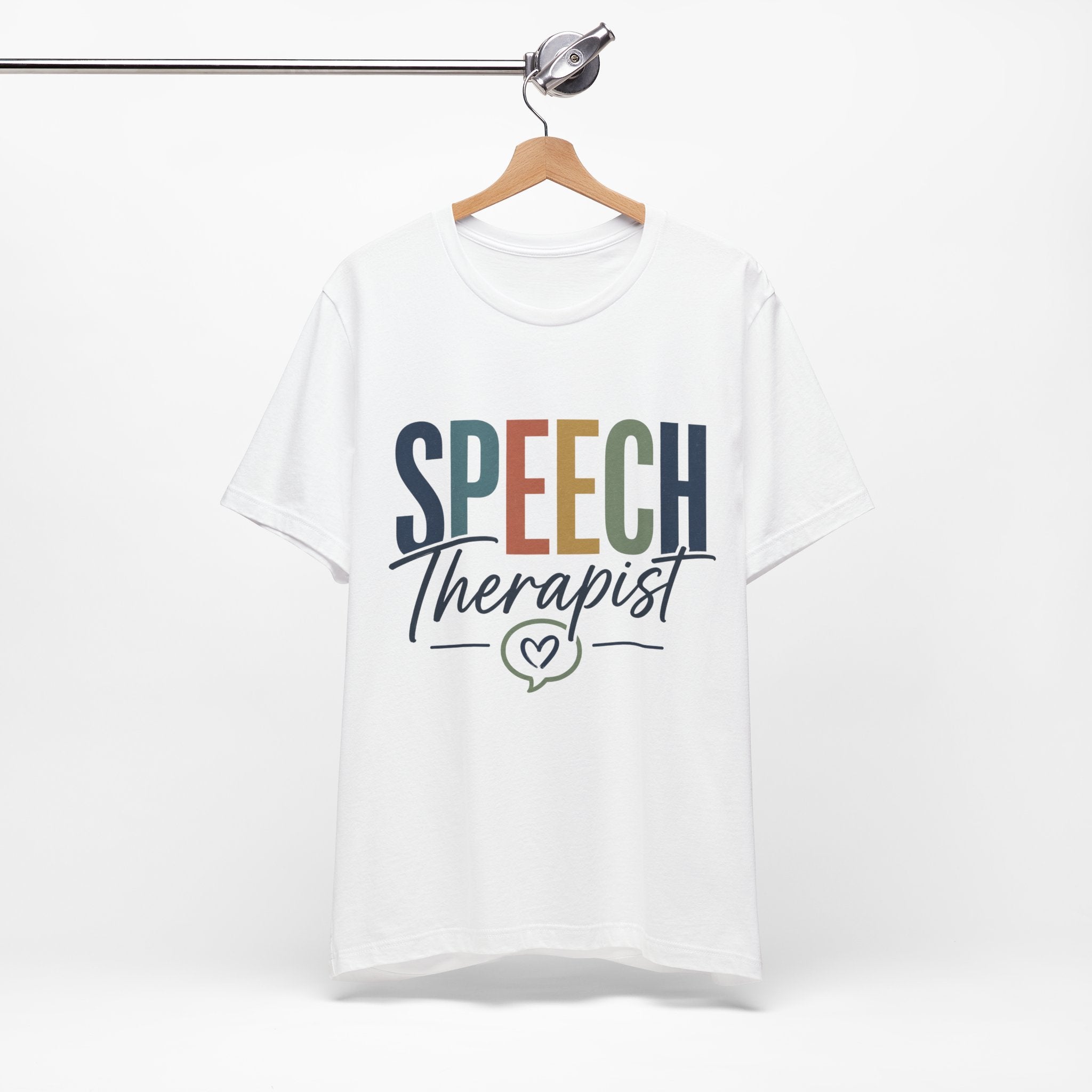 Speech Therapist Shirt | SLP T-Shirt | Heart Typography Graphic Tee | Speech Language Pathologist Gift | Therapist Appreciation Apparel