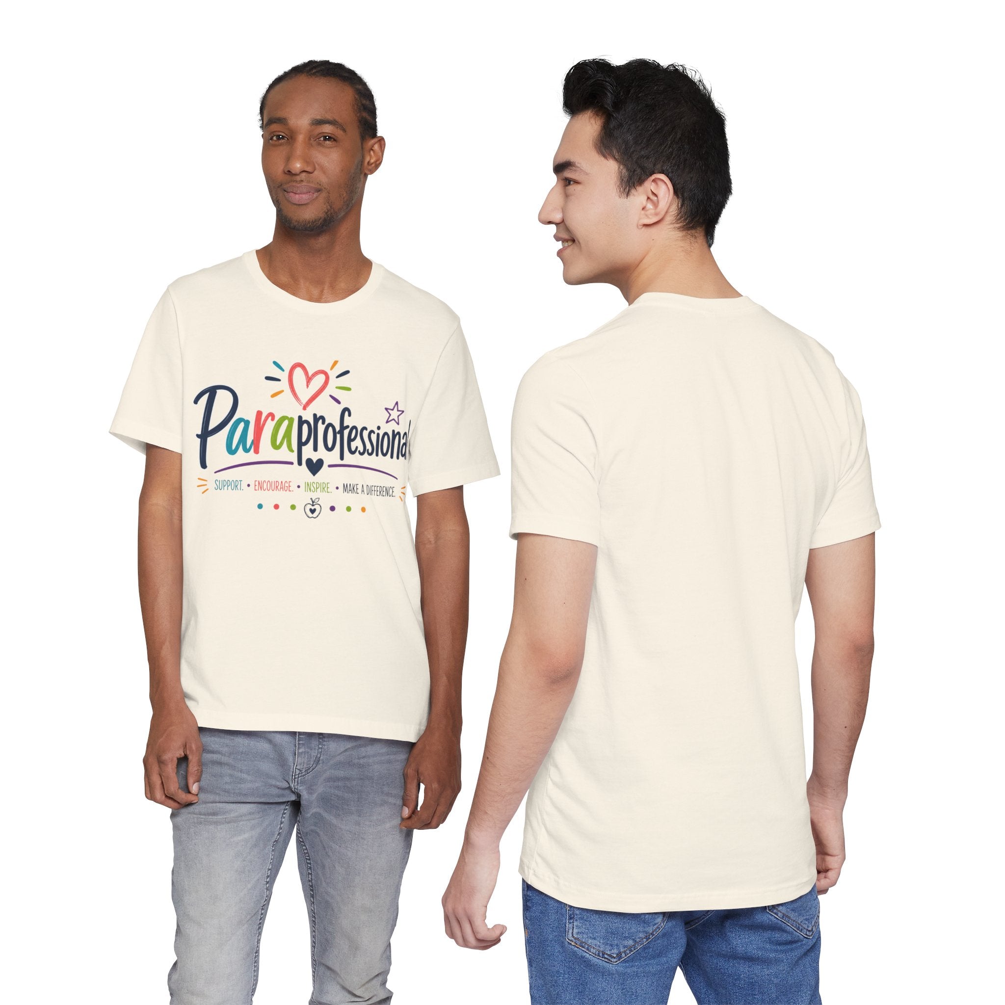 ParaProfessional T‑Shirt — Colorful Heart Design, Support Encourage Inspire Tee