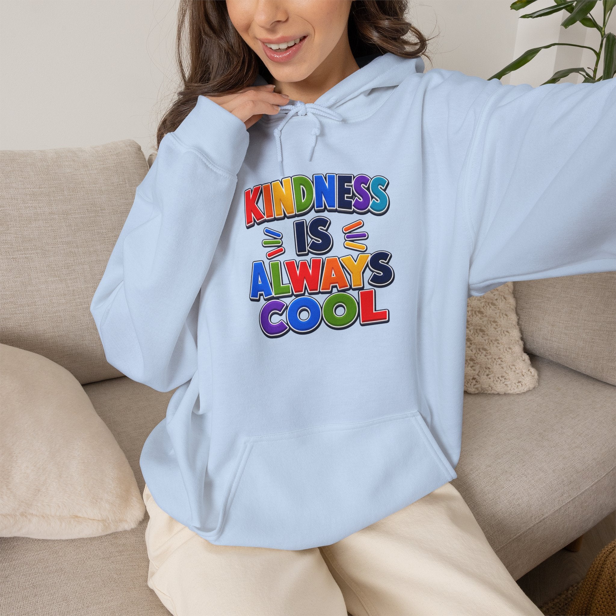 Kindness Is Always Cool hoodie | Rainbow Retro Lettering