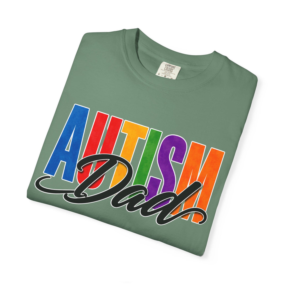 Autism Dad Shirt Autism Dad T Shirt Proud Autism Father Rainbow Block Letter Tee Autism Awareness Autism Acceptance Gift for Dad