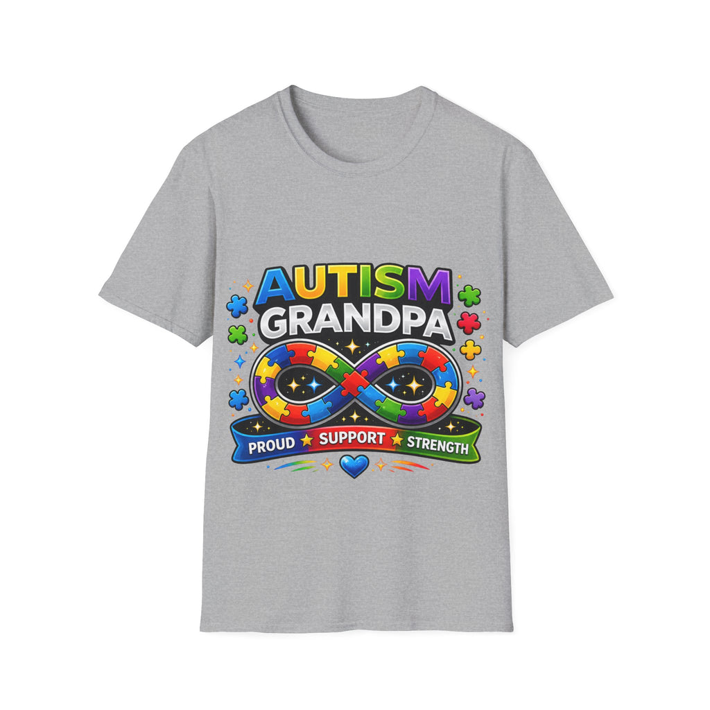 Autism Grandpa Shirt | Proud Autism Grandpa Tee | Puzzle Ribbon Infinity T-Shirt | Autism Awareness Gift for Grandpa