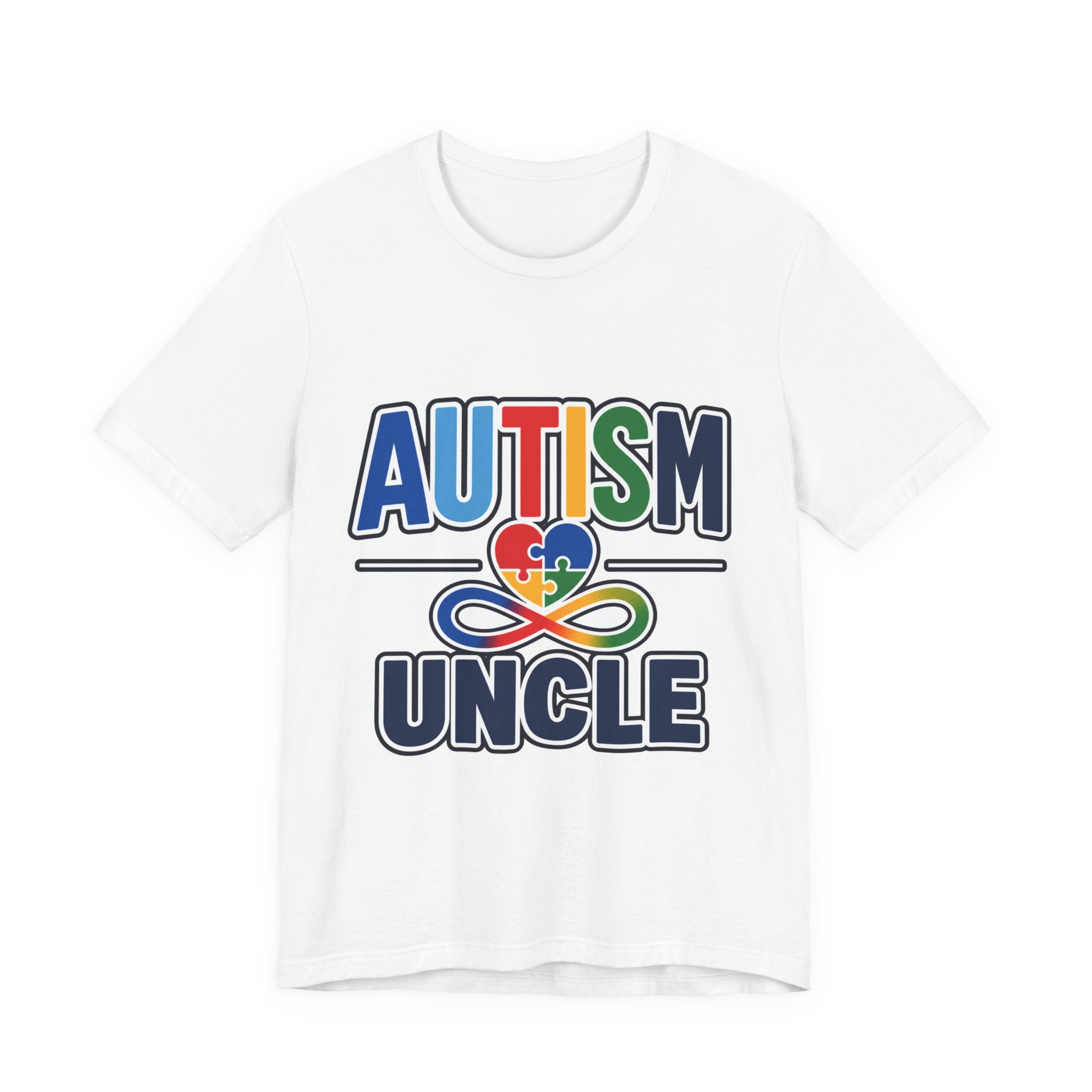 Autism Uncle Shirt | Proud Autism Uncle T-Shirt | Colorful Puzzle Ribbon Infinity Design | Autism Awareness & Acceptance Gift | Special Needs Family Apparel