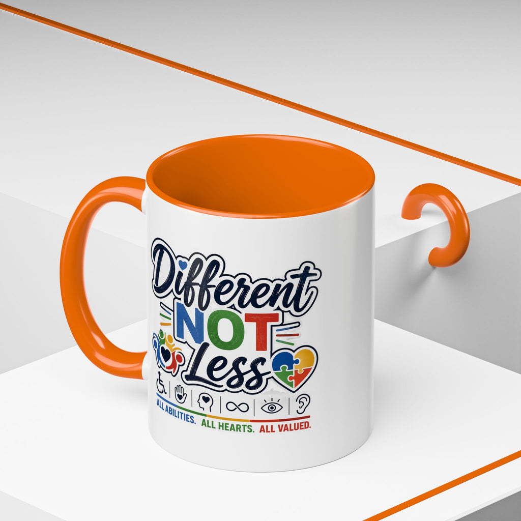 Different Not Less Accent Coffee Mug – Disability Pride Inspirational 11/15oz