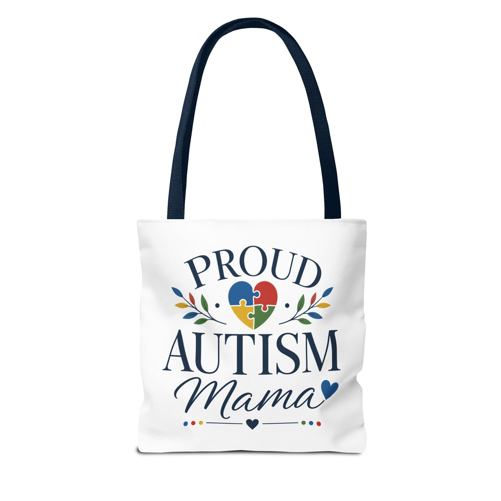 Proud Autism Mama Tote Bag | Puzzle Heart Support Awareness