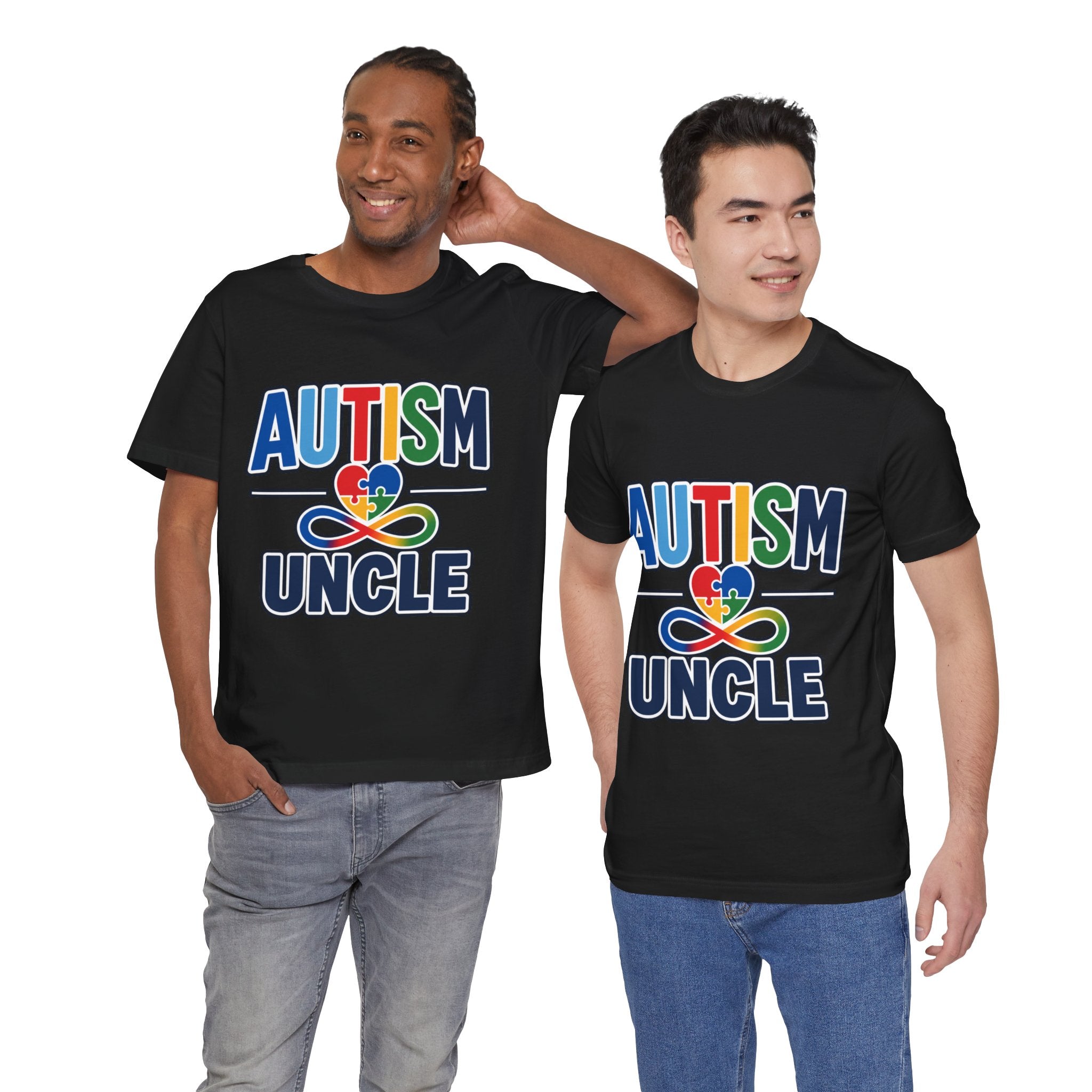 Autism Uncle Shirt | Proud Autism Uncle T-Shirt | Colorful Puzzle Ribbon Infinity Design | Autism Awareness & Acceptance Gift | Special Needs Family Apparel