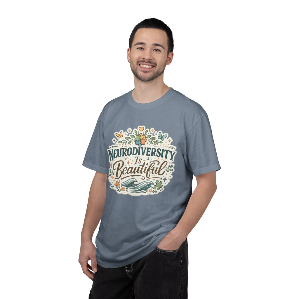 Neurodiversity Is Beautiful T-shirt | Floral Wave Awareness Tee