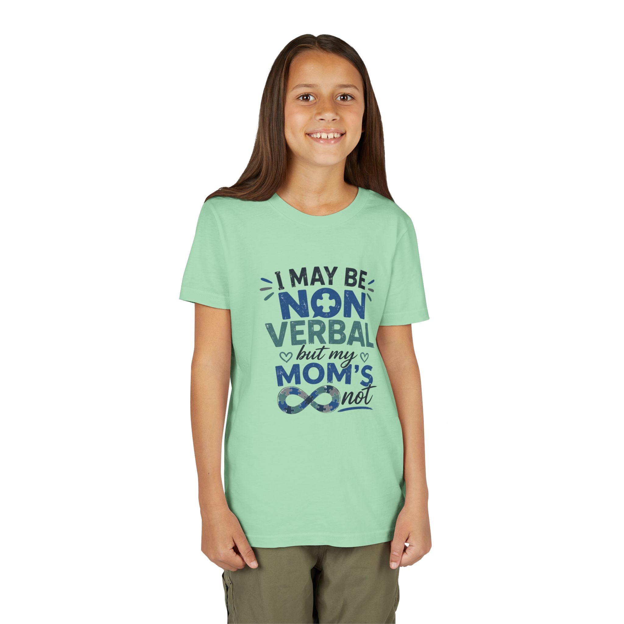 I May Be Nonverbal but My Moms Not Youth Tee | Autism Awareness