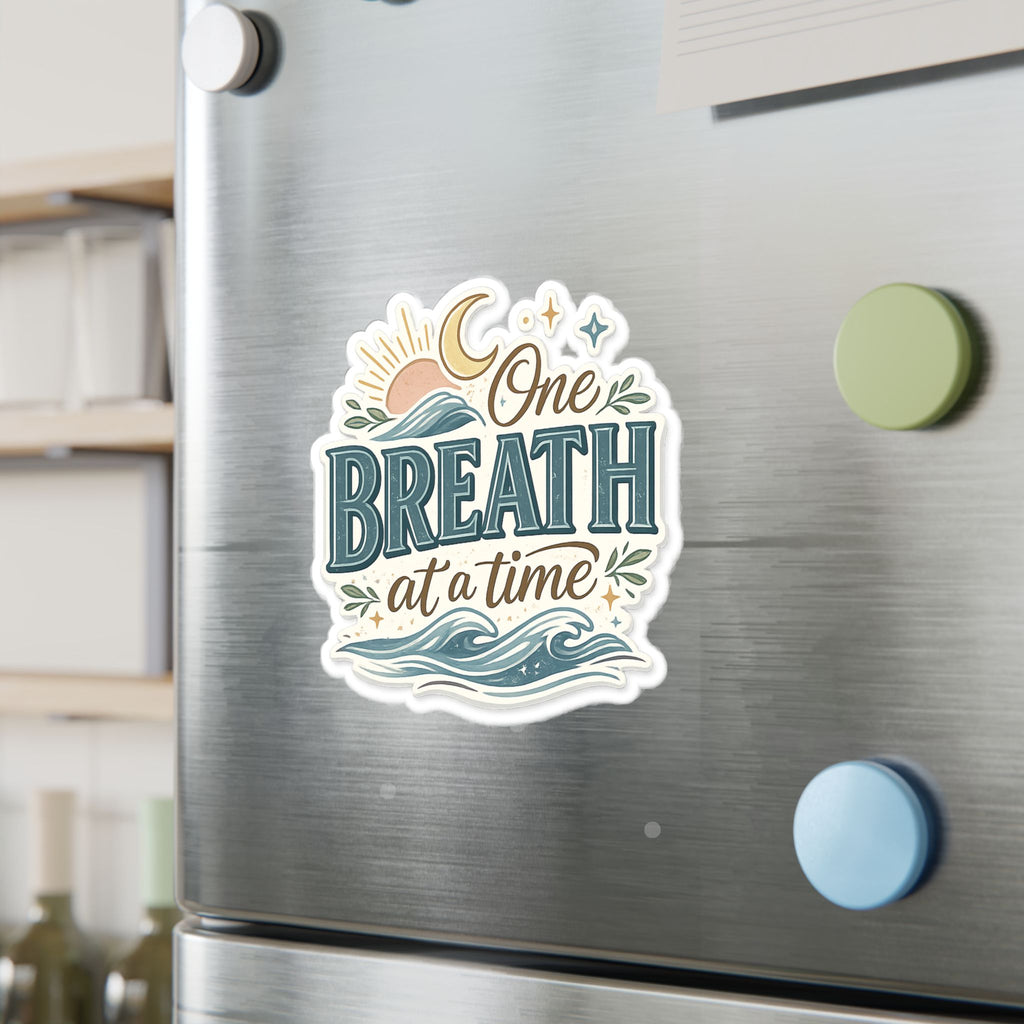One Breath at a Time Kiss-Cut Vinyl Decal | Calm Waves Sun & Moon Sticker