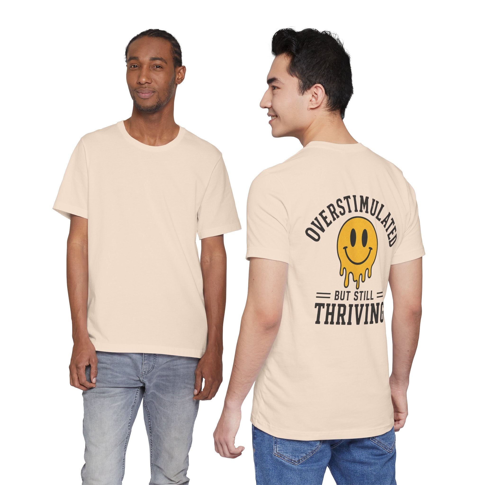 Overstimulated But Still Thriving Shirt | Smiley Face Tee | Neurodivergent Shirt | ADHD Autism Mental Health Gift | Introvert Tee