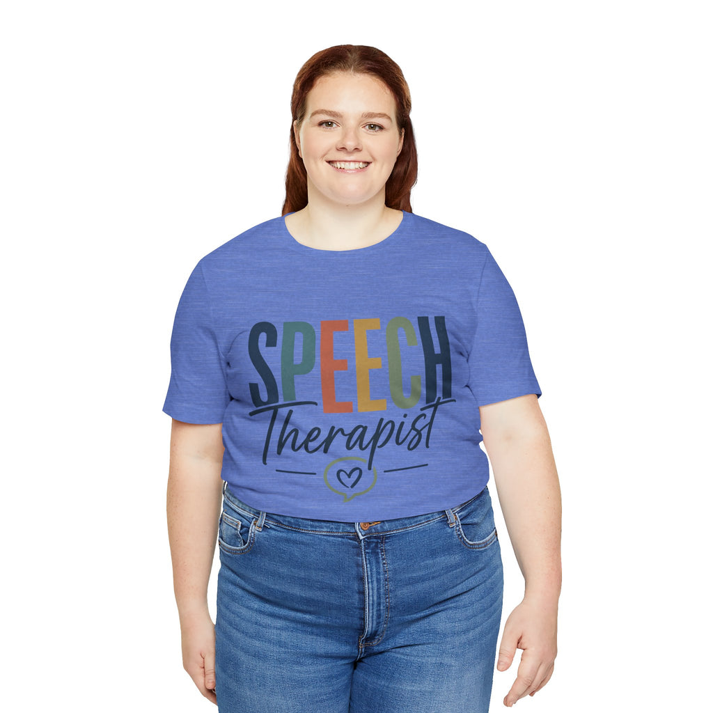 Speech Therapist Shirt | SLP T-Shirt | Heart Typography Graphic Tee | Speech Language Pathologist Gift | Therapist Appreciation Apparel