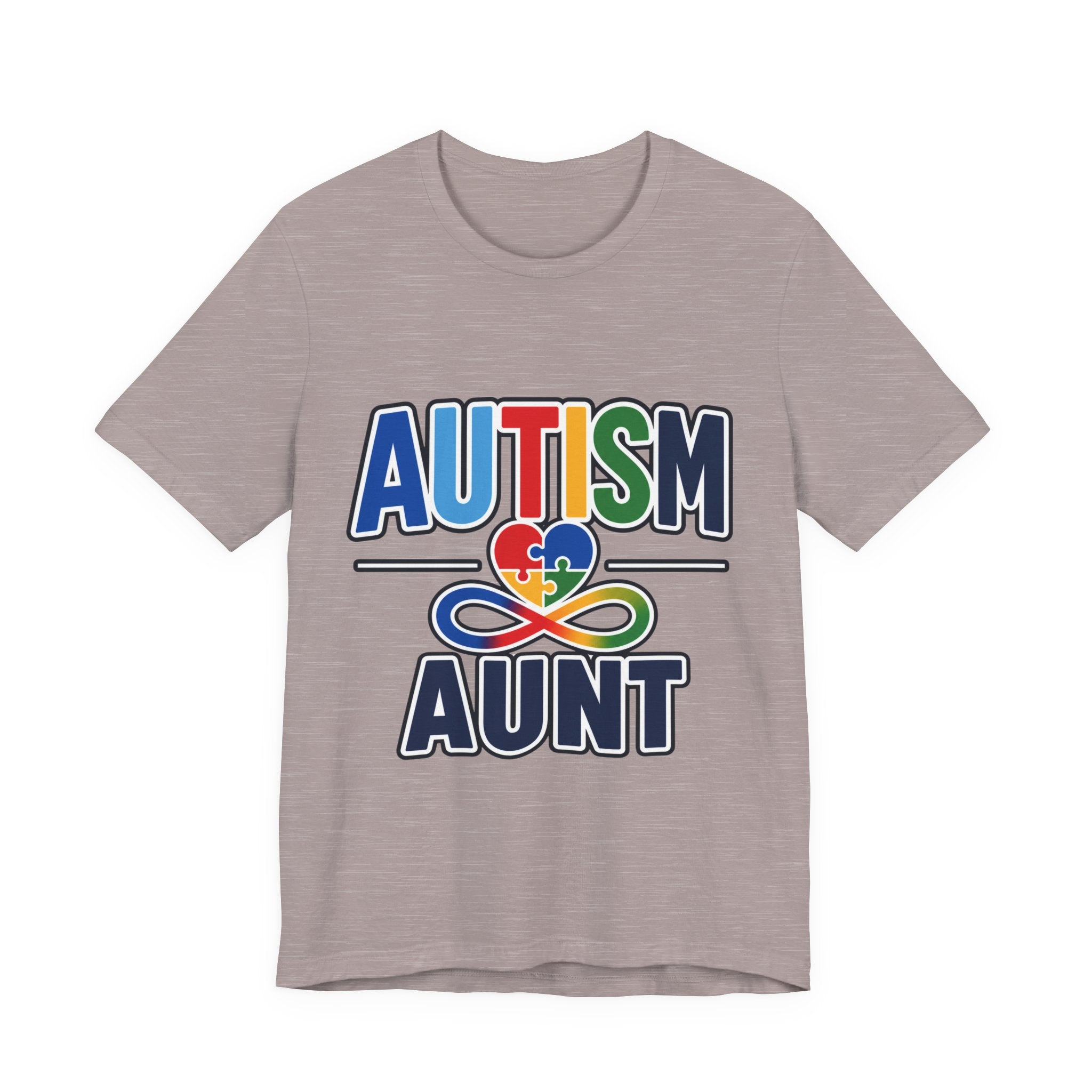 Autism Aunt Shirt | Colorful Puzzle Heart Tee | Autism Acceptance Gift for Aunt | Neurodiversity Awareness T-Shirt | Family Apparel
