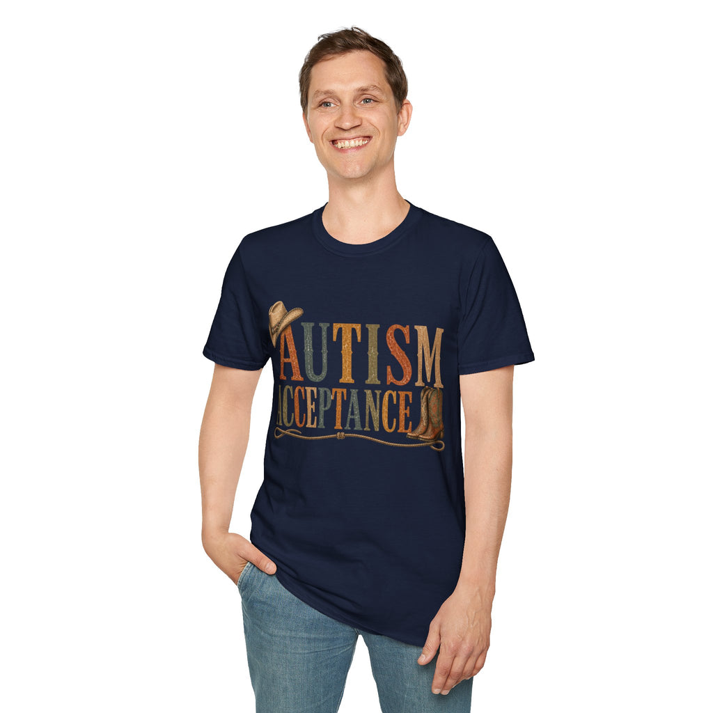 Autism Acceptance T-Shirt | Western Cowboy Hat Typography
