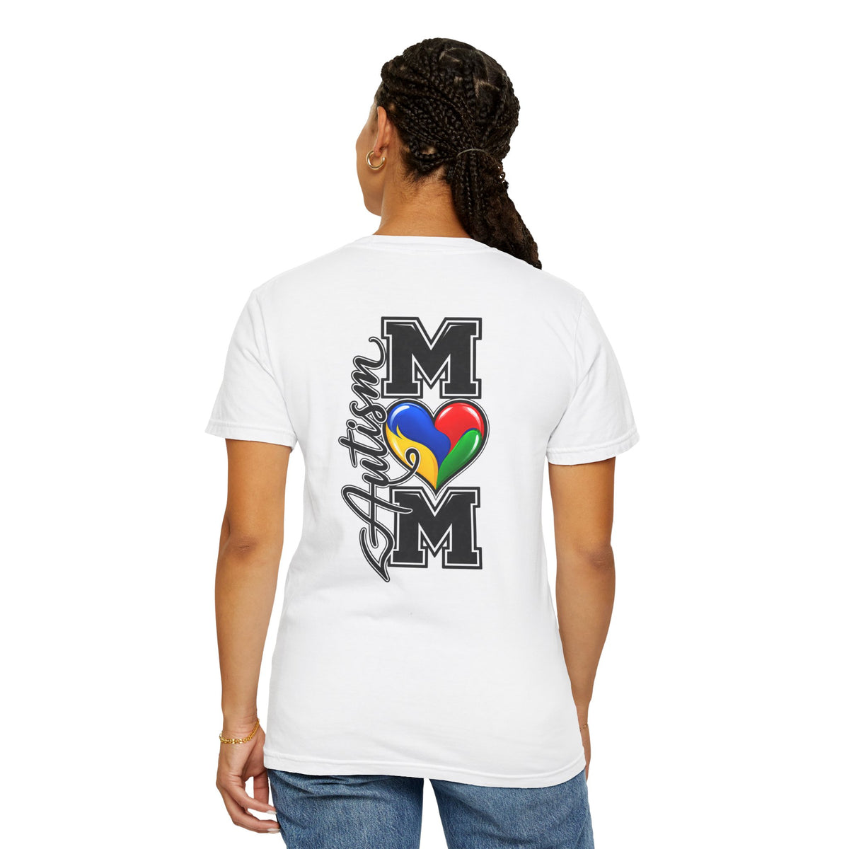 Autism Mom T-Shirt, Letter M Puzzle Heart Shirt, Autism Awareness Mom Tee, Autism Acceptance Gift, Neurodiversity Family Apparel