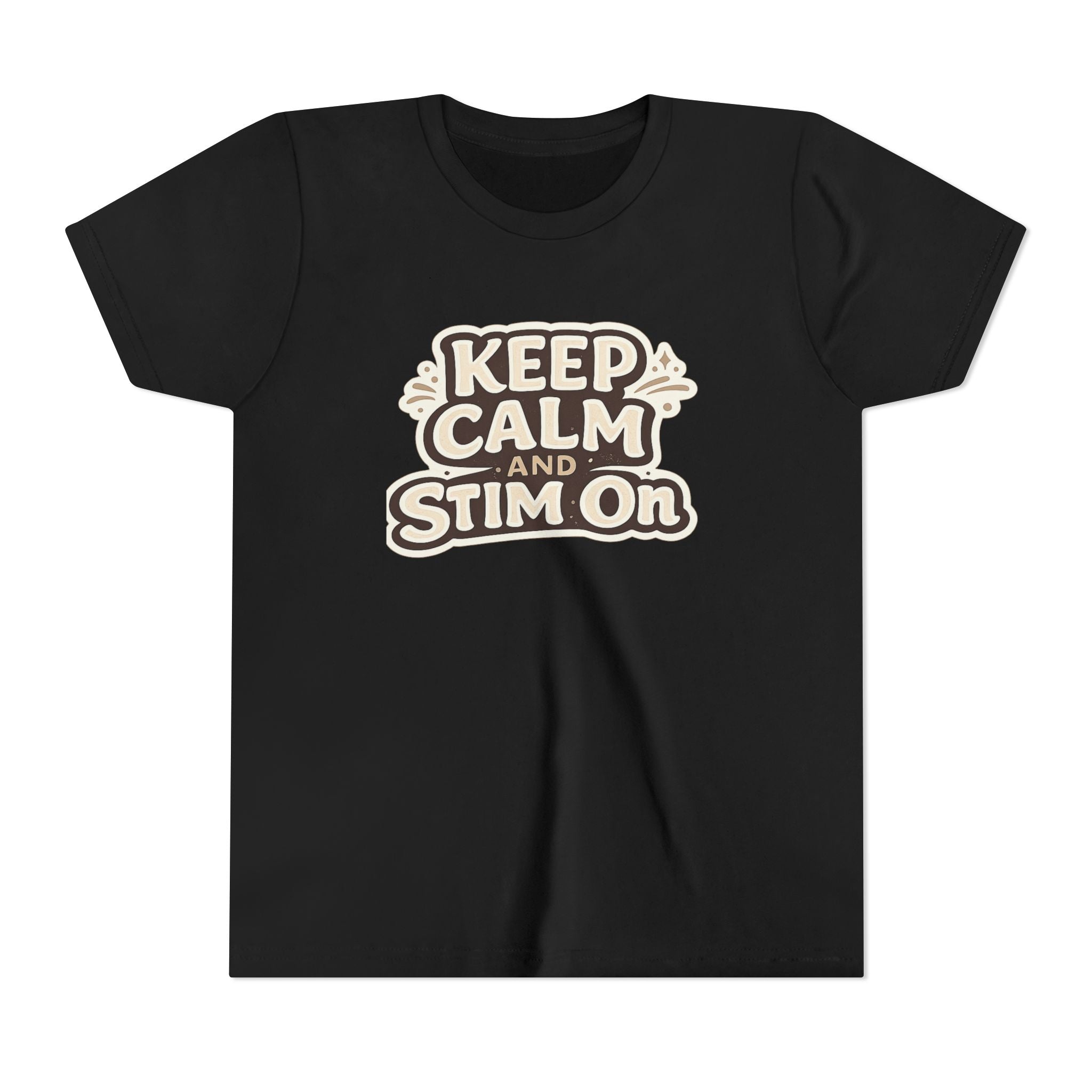 Keep Calm and Stim On Youth Shirt Autism Awareness T Shirt Sensory Friendly Tee Neurodivergent Kids Special Needs Gift Stimming