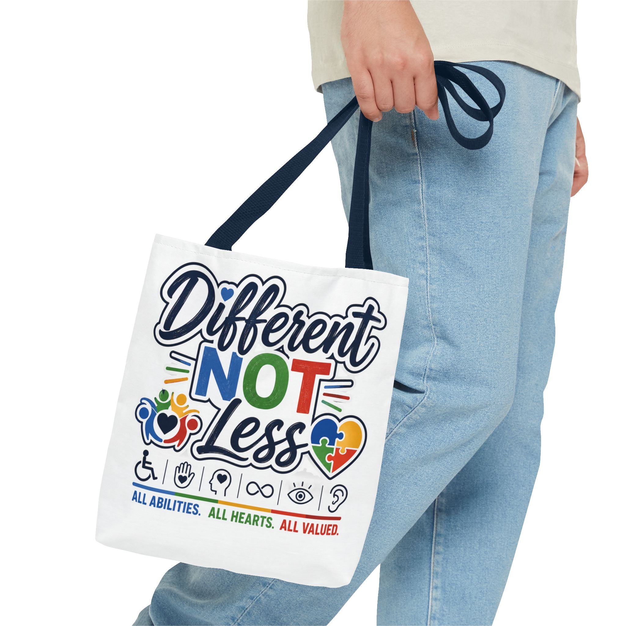 Different Not Less Tote Bag | Neurodiversity Awareness, All Abilities Design