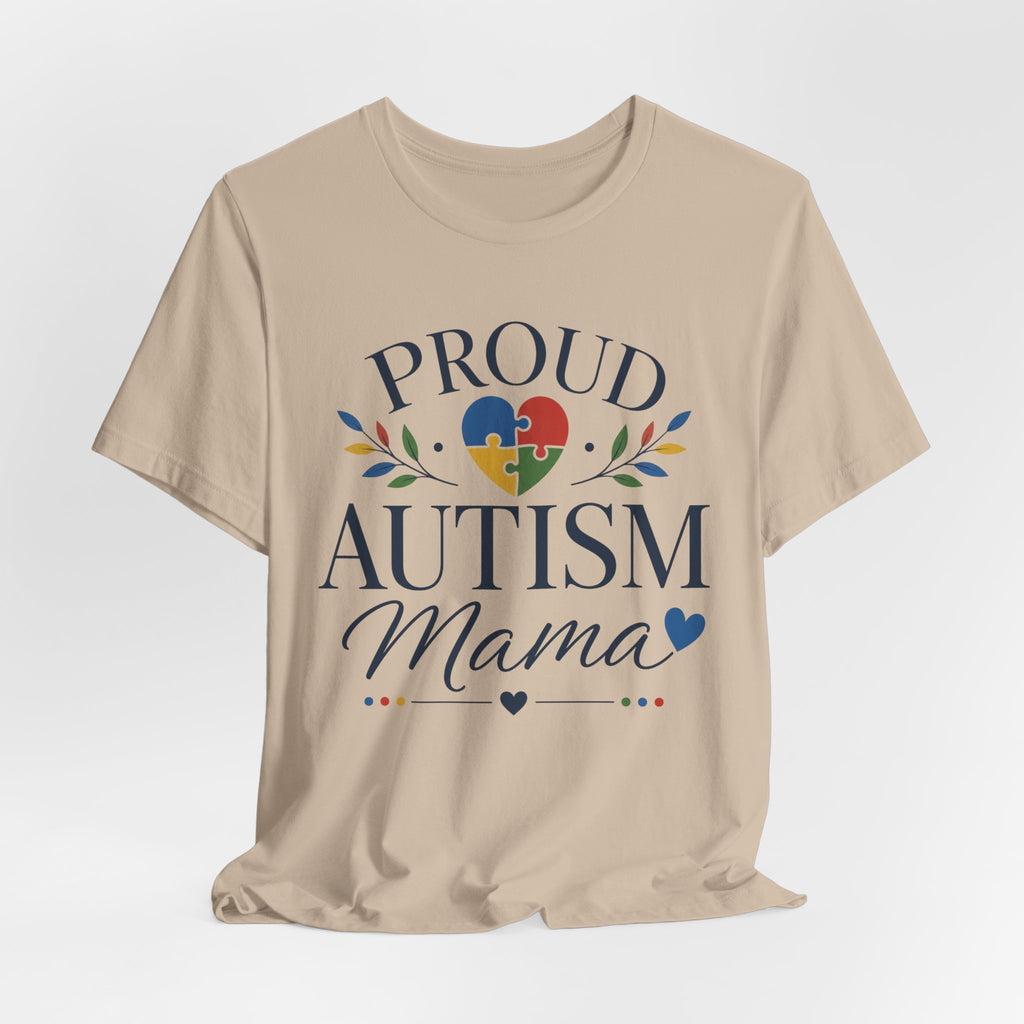 Proud Autism Mama T-Shirt | Puzzle Heart Mom Tee