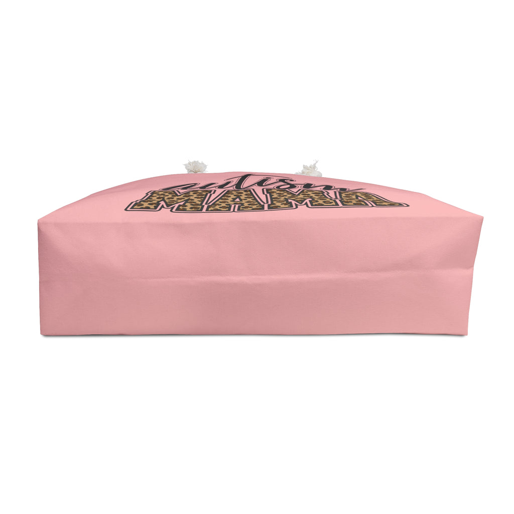 Autism Mama Weekender Bag — Pink Leopard Print Tote for Proud Moms