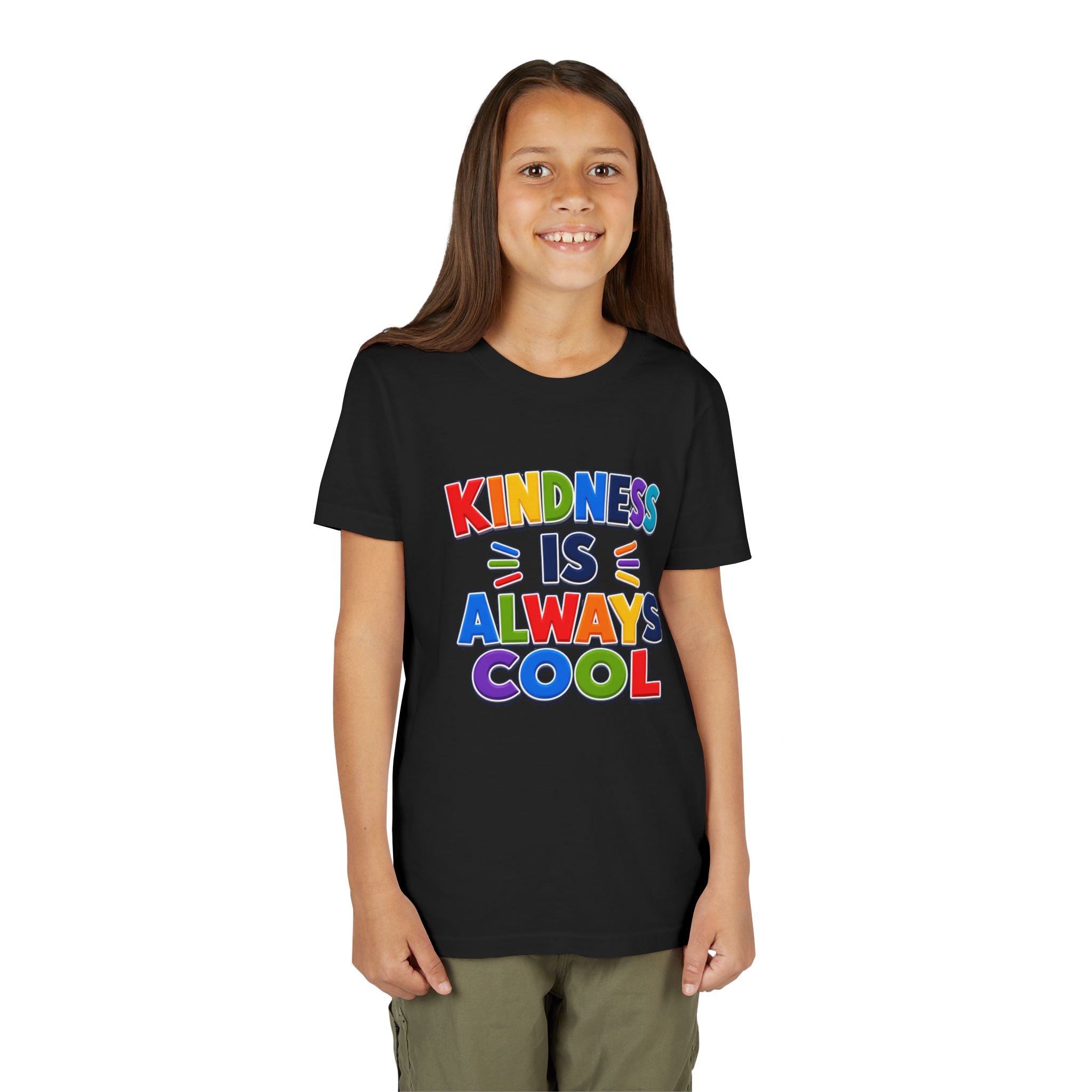 Kindness Is Always Cool youth tee | Rainbow Positive Message Shirt