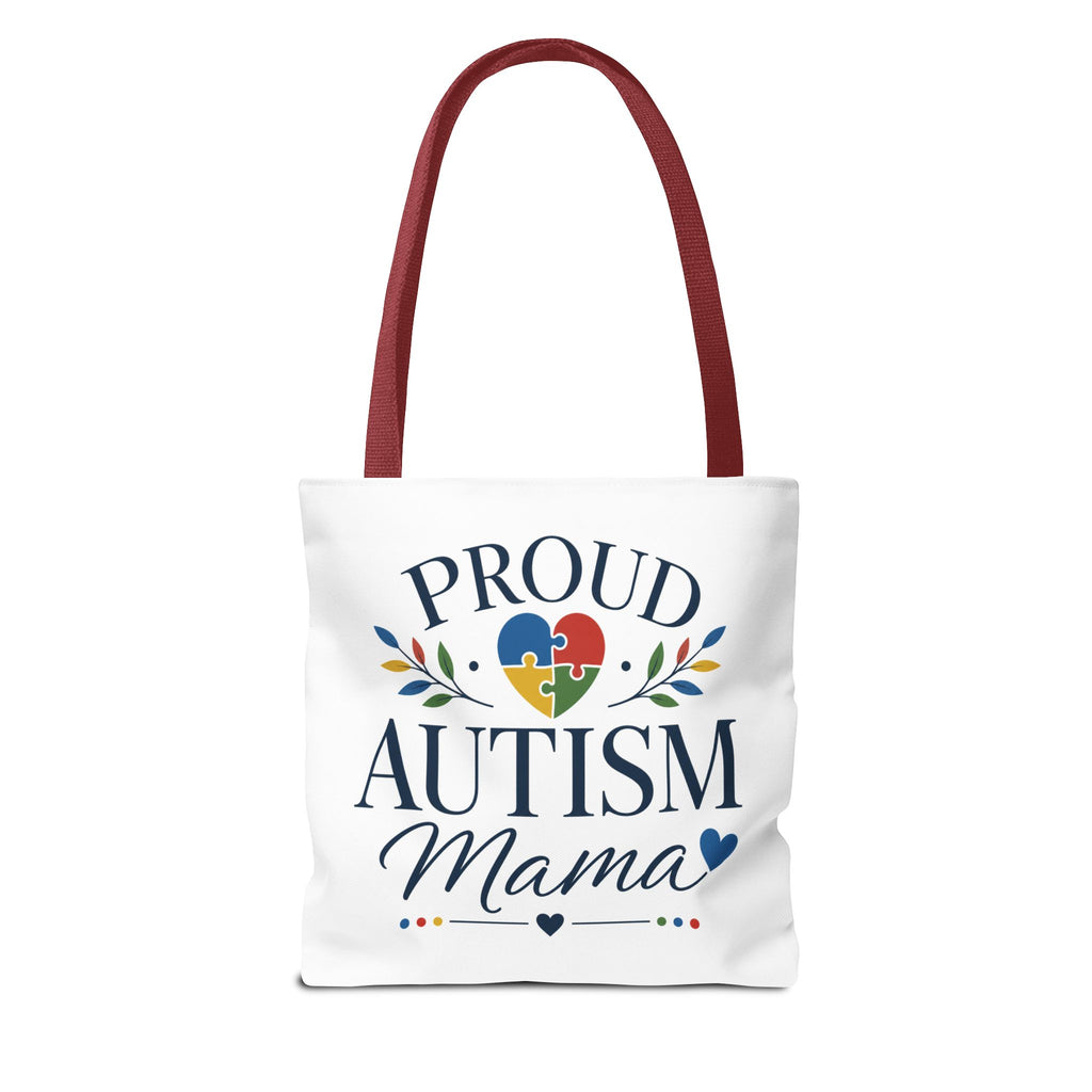 Proud Autism Mama Tote Bag | Puzzle Heart Support Awareness
