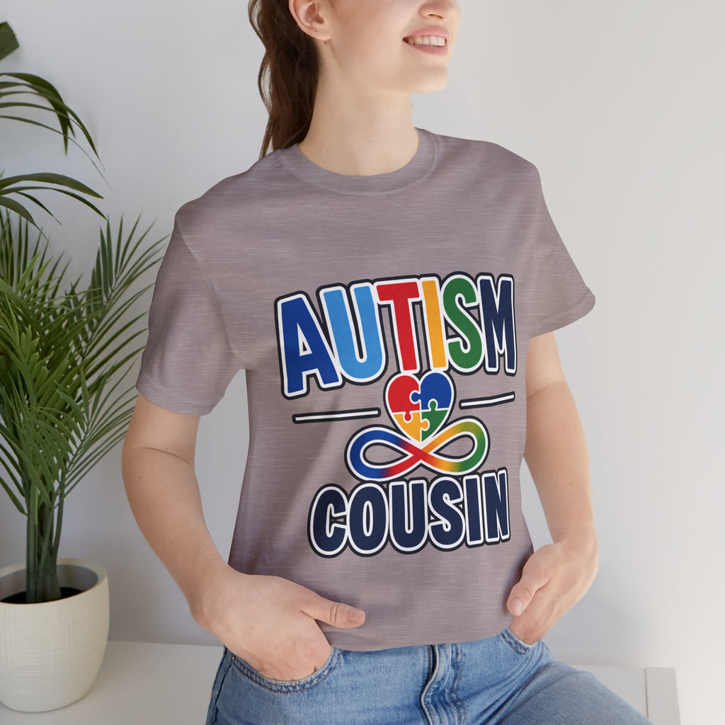 Autism Cousin Shirt | Proud Autism Cousin T-Shirt | Puzzle Heart Infinity Design | Autism Awareness & Acceptance Gift | Special Needs Family Apparel Tee