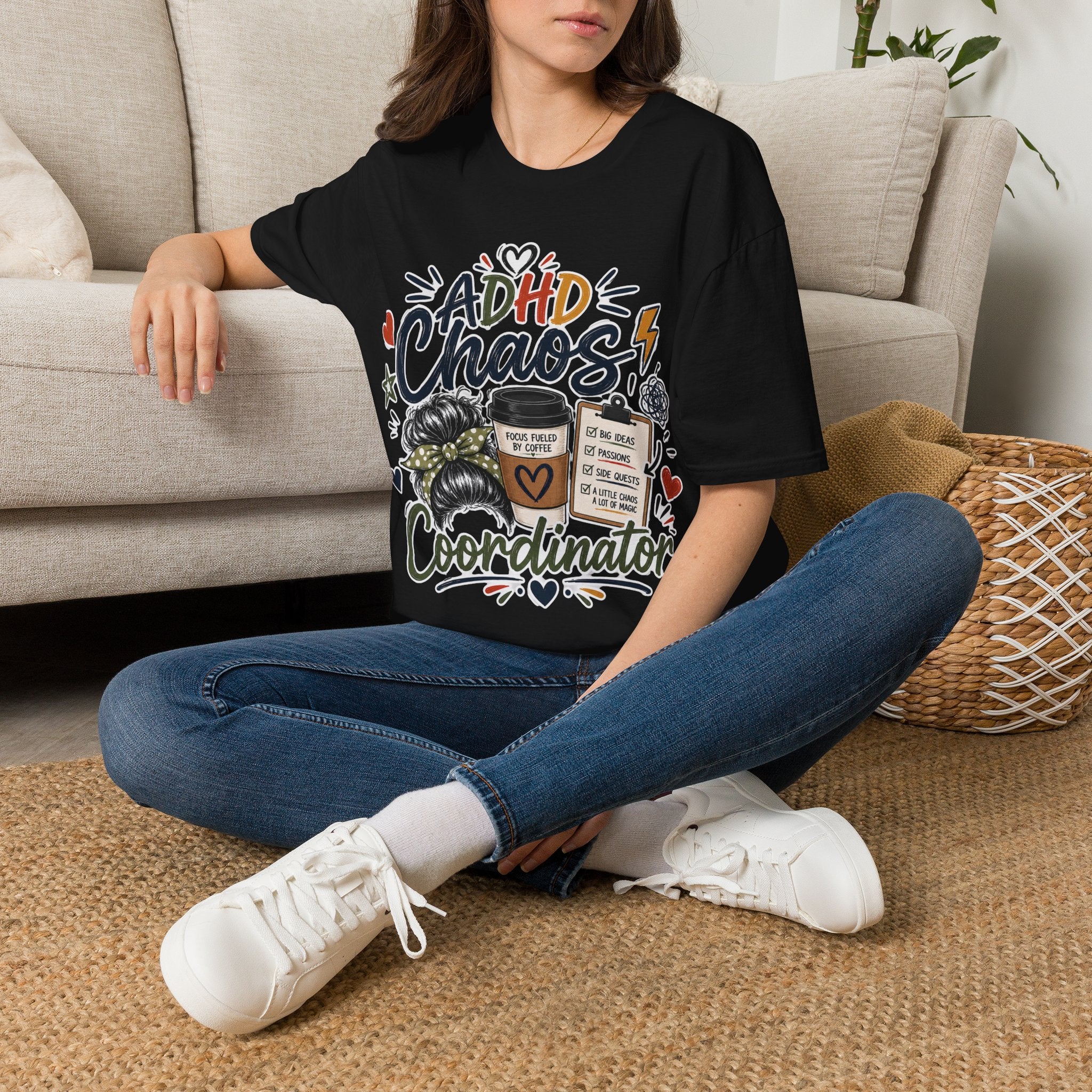 ADHD Chaos Coordinator Shirt | Funny ADHD T-Shirt | ADHD Awareness Graphic Shirt | Mental Health Gift | Coffee & Chaos Apparel