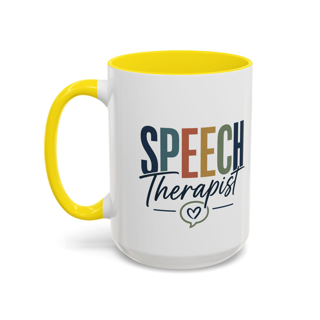 Speech Therapist Coffee Mug | Colorful Lettering Accent Mug