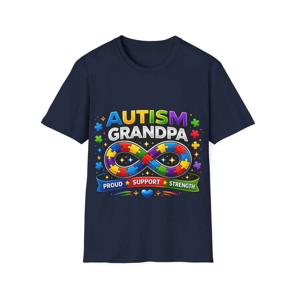 Autism Grandpa Shirt | Proud Autism Grandpa Tee | Puzzle Ribbon Infinity T-Shirt | Autism Awareness Gift for Grandpa