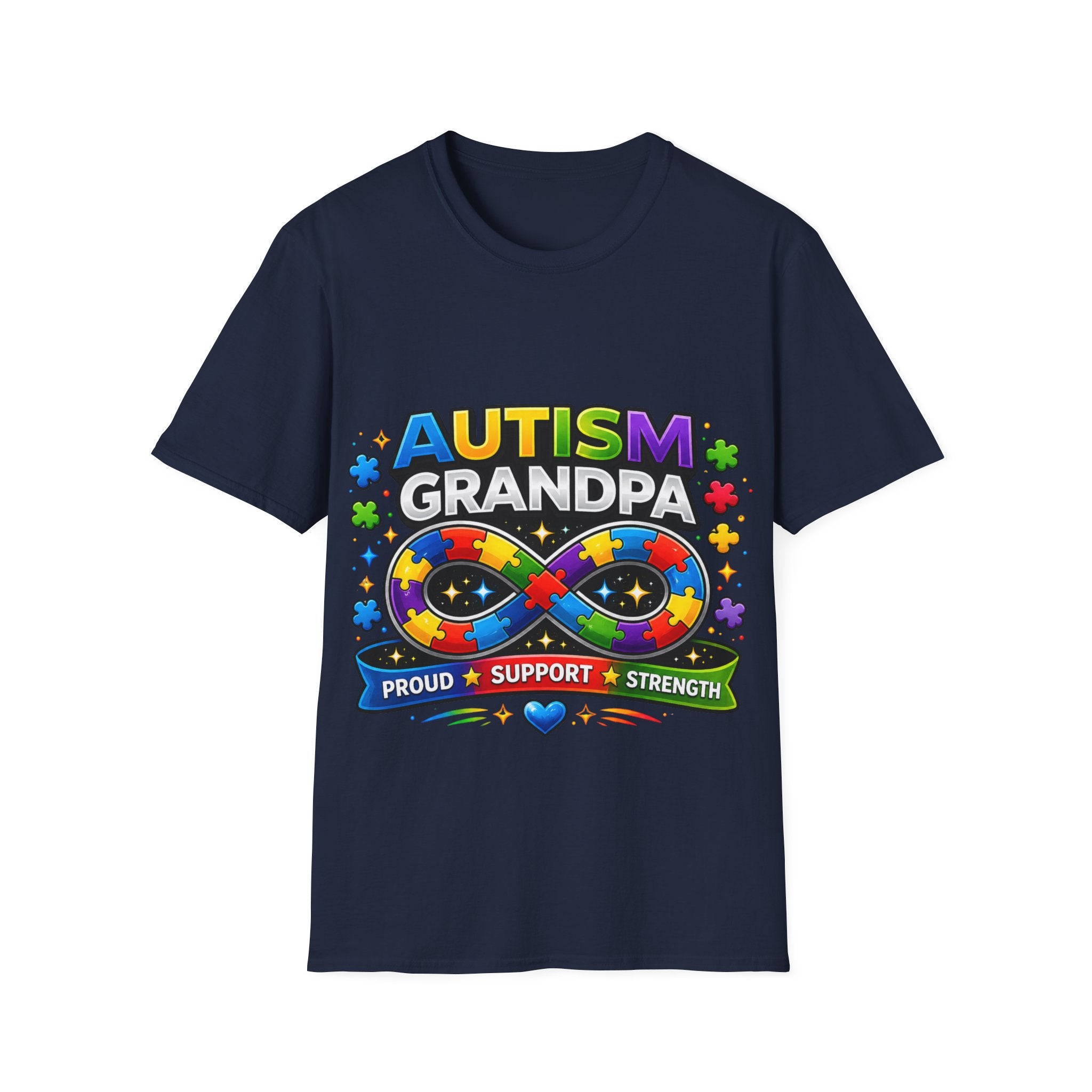 Autism Grandpa Shirt | Proud Autism Grandpa Tee | Puzzle Ribbon Infinity T-Shirt | Autism Awareness Gift for Grandpa
