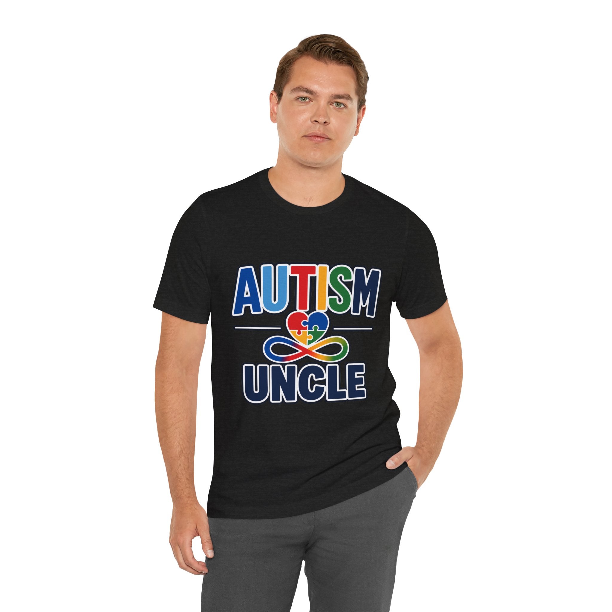 Autism Uncle Shirt | Proud Autism Uncle T-Shirt | Colorful Puzzle Ribbon Infinity Design | Autism Awareness & Acceptance Gift | Special Needs Family Apparel