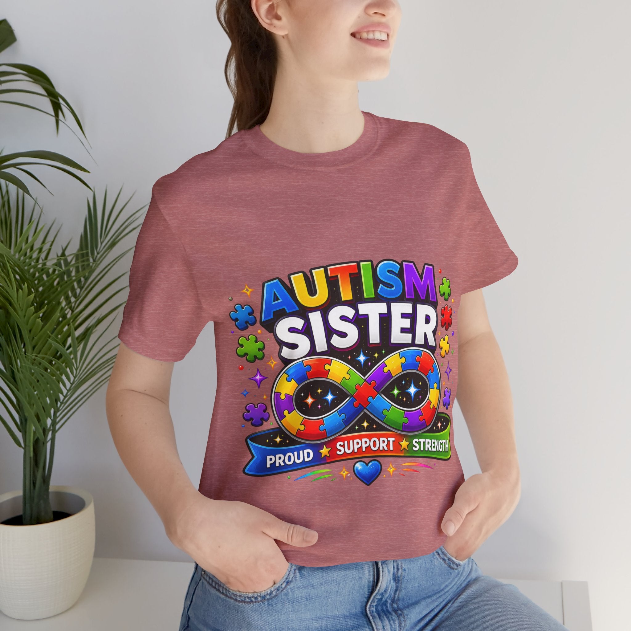 Autism Sister Tee | Puzzle Infinity Support Strength Shirt